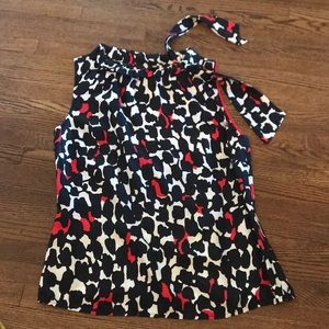 per se silk top with tie